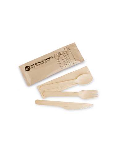 Kit couverts 4/1 - Bois - ref : 153190