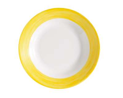 Assiette cr.brush jaune - Lot de 6 2