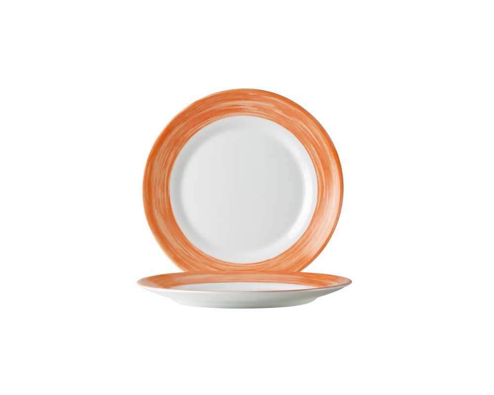 Assiette plate 195 brush orange