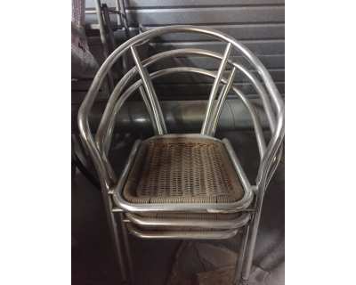 Lot de 3 chaises en inox occasion