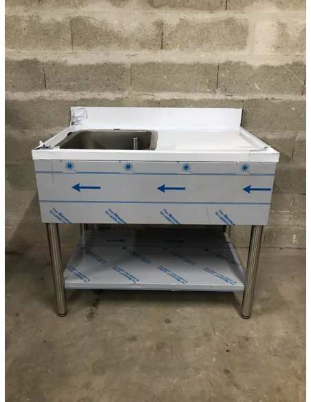 Plonge inox égouttoir droit avec étagère basse déclassé