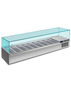 Vitrine meuble à pizza +2° à +8°C - 2000x395x435 mm