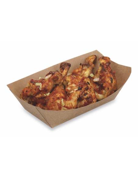 Barquette bateau 300ml caissipak brun - 4 lots de 250 unités