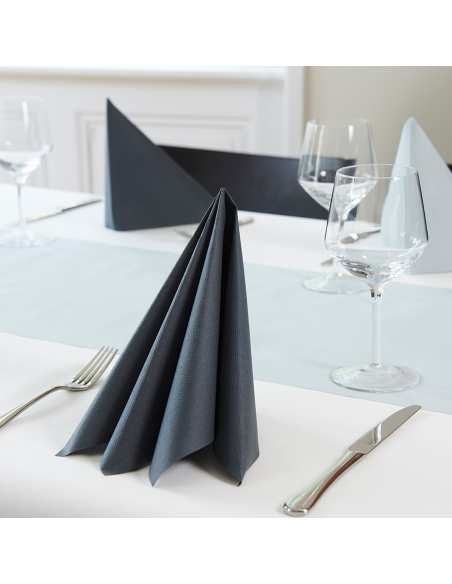 Serviette airlaid 40x40 unie noir - 8 lots de 50 unités