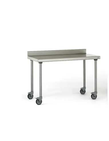 Table inox chr adossée sur roues dimensions 700 x 1200