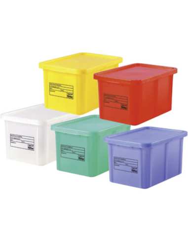 Bac rectangulaire 55l+couvercle bleu haccp