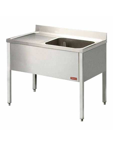 Plonge 1 cuve et 1 égouttoir à gauche, avec piétement