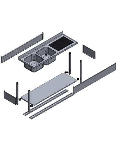 Plonge 1 cuve et 1 égouttoir à gauche, avec piétement