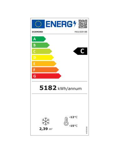 Vitrine "FULL vitrée" 600 Lt., 5 niveaux en verre, ventilée - ICE CREAM & PASTRY - NOIR