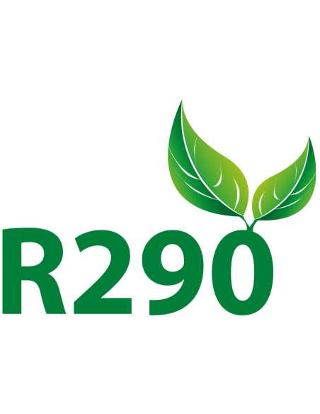 Vitrine T° positive, ventilée, 760 Lt., 2 portes coulissantes, avec caisson lumineux