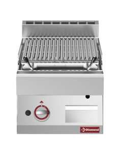 Grill pierre de lave, 1/2 module, grille en fonte "double face"
