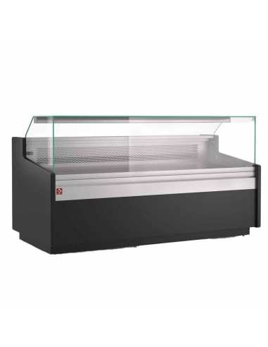 Comptoir vitrine ventilé, avec réserve - NOIR