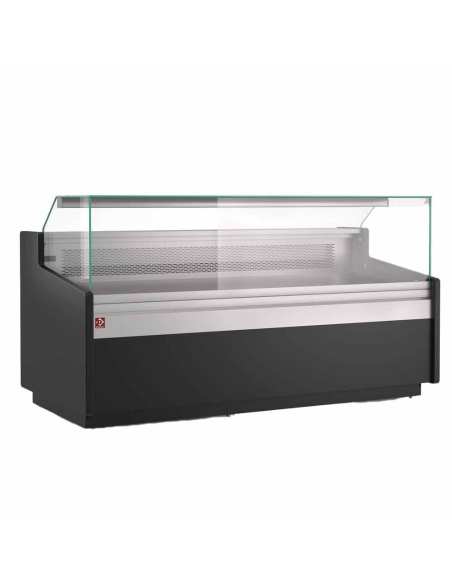 Comptoir vitrine ventilé, avec réserve - NOIR