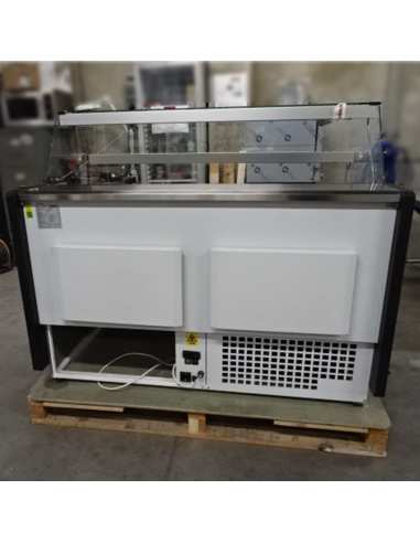 Comptoir vitrine ventilé, avec réserve - NOIR