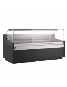 Comptoir vitrine ventilé, avec réserve - NOIR