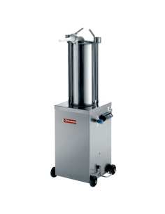 Poussoir hydraulique vertical en inox, 15 litres sur roues