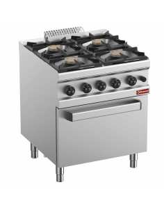 Fourneau gaz 4 feux vifs, sur four gaz GN 2/1