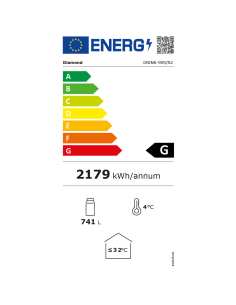 Vitrine T° positive, ventilée, 760 Lt., 2 portes coulissantes, avec caisson lumineux 2