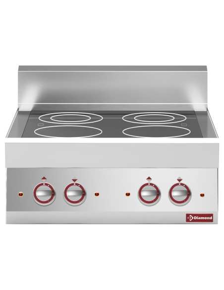 Cuisinière électrique vitrocéramique 4 foyers -Top-