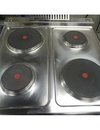 Fourneau électrique, 4 plaques rondes, sur armoire