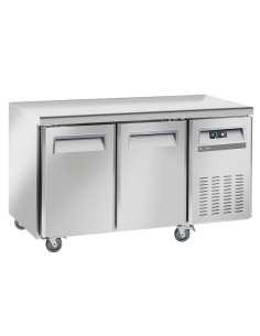 Table de congélation, ventilé, 2 portes GN 1/1, sur roues, 2 avec freins
