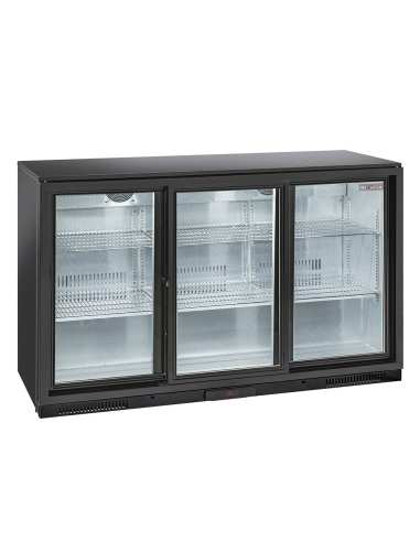 Refroidisseur de bouteilles "arrière bar" ventilé, 3 portes  vitrées coulissantes