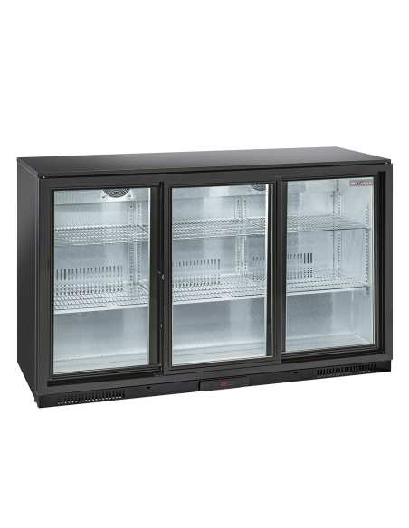 Refroidisseur de bouteilles "arrière bar" ventilé, 3 portes  vitrées coulissantes