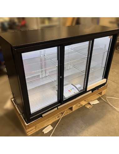 Refroidisseur de bouteilles "arrière bar" ventilé, 3 portes  vitrées coulissantes