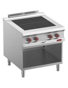 Fourneaux électriques 4 plaques affleurantes, armoire ouverte