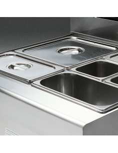 Bain-marie électrique 8x GN 1/3-150 mm, armoire ouverte 2