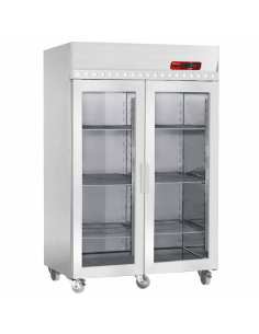 Armoire de congélation ventilée 1400 Lit. 2 portes vitrées GN 2/1,  sur roues