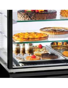 Vitrine 4 faces T° négative , 5 étagères en verre , ventilée, 480 Lit, BLANCHE 2