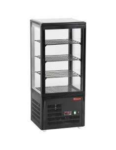 Vitrine de table ventilée, 4 faces vitrées, 4 niveaux "Black"