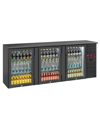 Refroidisseur de bouteilles 3 portes vitrées, 500 litres, pieds réglables