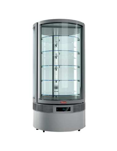 Vitrine cylindrique "FULL vitrée", 5 niveaux, ventilée