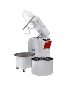 Pétrin à spirale 42 Litres tête relevable, cuve amovible, 2 vitesses, timer, sur roues