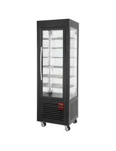 Vitrine panoramique, 5 grilles, ventilée, 360 LT, Noire