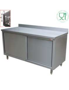 Table armoire neutre, portes coulissantes, murale