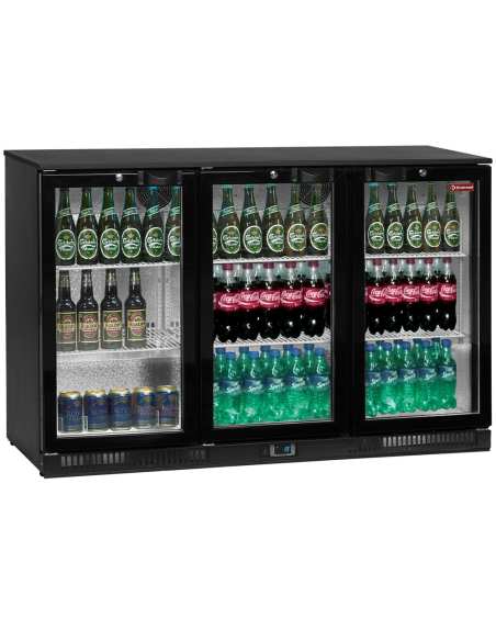 Refroidisseur de bouteilles ventilé, "Back Bar" 3 portes battantes