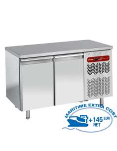 Table frigorifique, ventilée, 2 portes EN 600x400 + roue