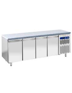 Table de congélation, ventilée, 4 portes EN 600x400 - Top en granit