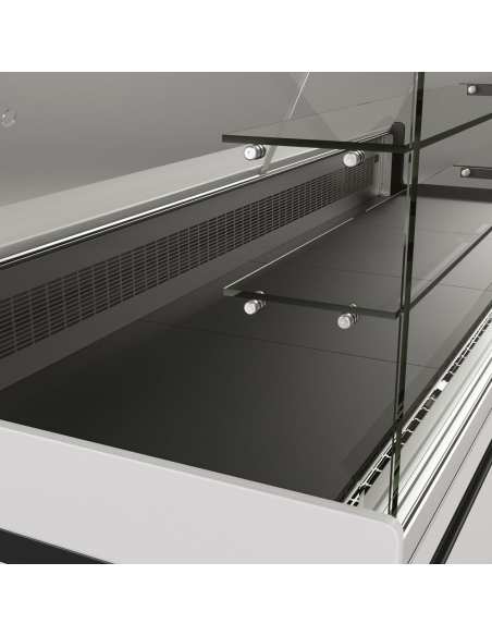 Comptoir vitrine réfrigéré EN & GN, vitre basse, ventilé, sans réserve