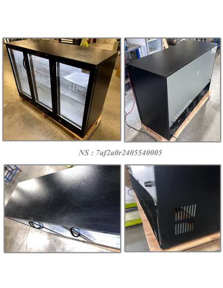 Refroidisseur de bouteilles "arrière bar" ventilé, 3 portes  vitrées battantes 