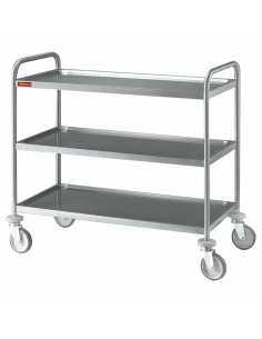 Chariot de service en inox 3 niveaux