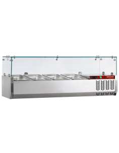 Structure réfrigérée 7 x GN1/3 - 150 mm, avec vitre