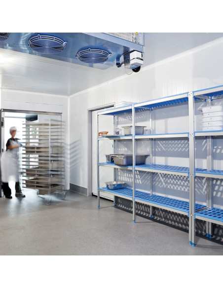 Rayonnage linéaire en aluminium anodisé 4 niveaux "Modular Rack"