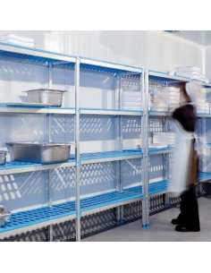 Rayonnage linéaire en aluminium anodisé 4 niveaux "Modular Rack" 2