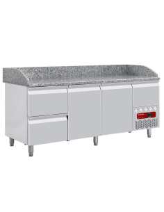 Table frigo 2 portes 600x400, 2  tiroirs neutres (8x bacs 600x400) + tiroir ustensiles