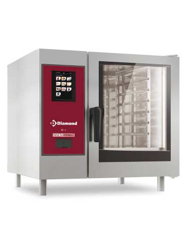 Four électrique "TOUCH" vapeur boiler et convection 6xGN1/1+ Cleaning + Support avec structure à platines, fours 6 & 10x GN 1/1