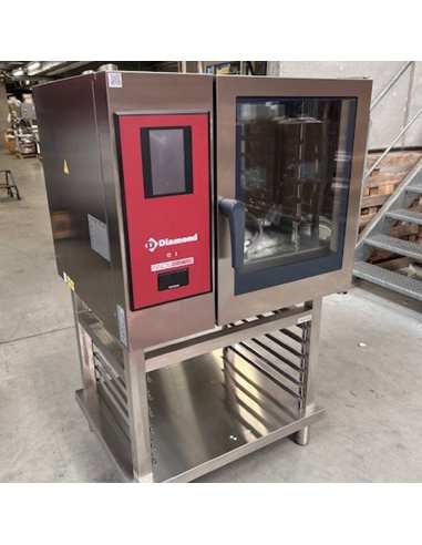 Four électrique "TOUCH" vapeur boiler et convection 6xGN1/1+ Cleaning + Support avec structure à platines, fours 6 & 10x GN 1/1